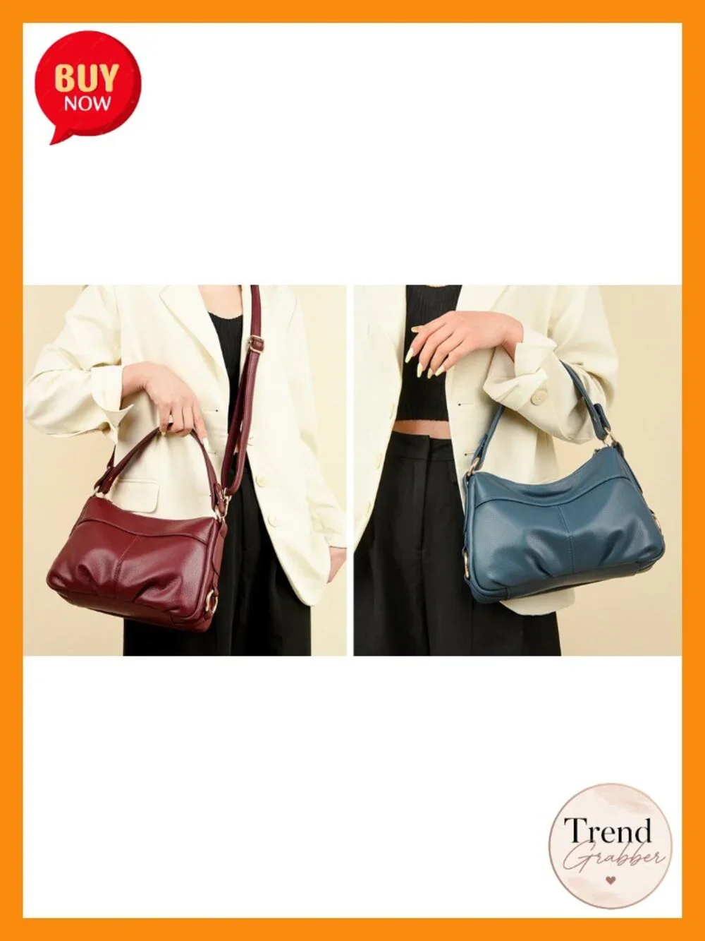 Hobo Bags for Women PU Leather Crossbody Purses Trendy Shoulder Tote Satchel